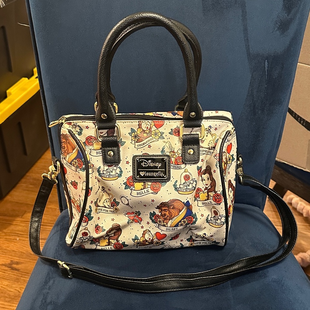 Loungefly Disney Cream and Black Satchel